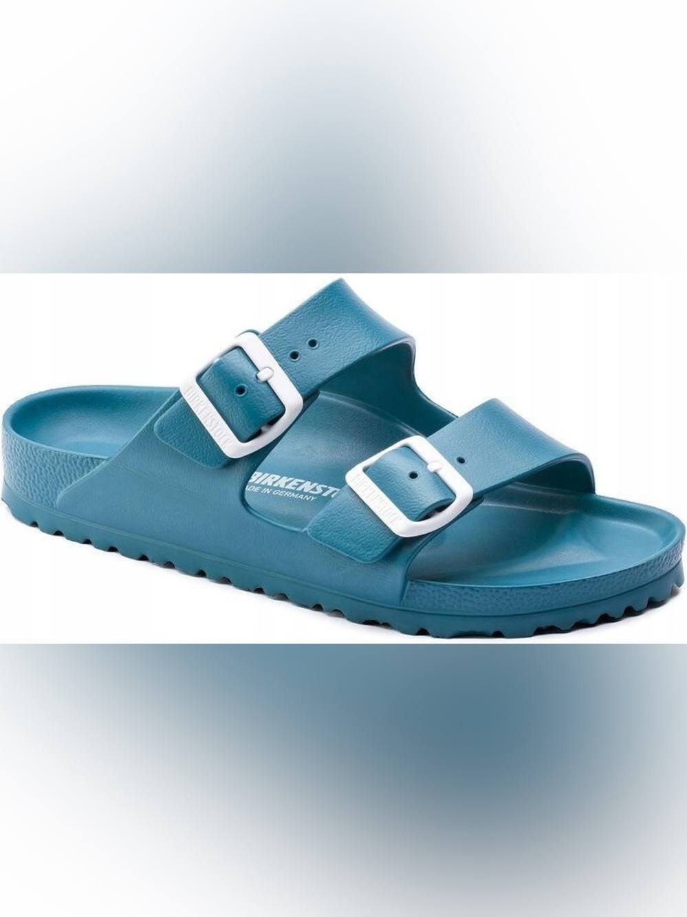 Birkenstock Arizona EVA Slide in Blue with White Buckles 38 - Picture 2 of 7
